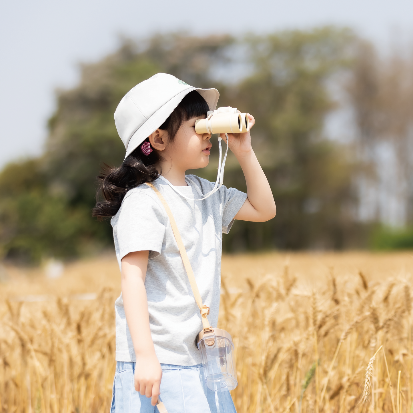 兒童調節漁夫帽-石虎淺灰