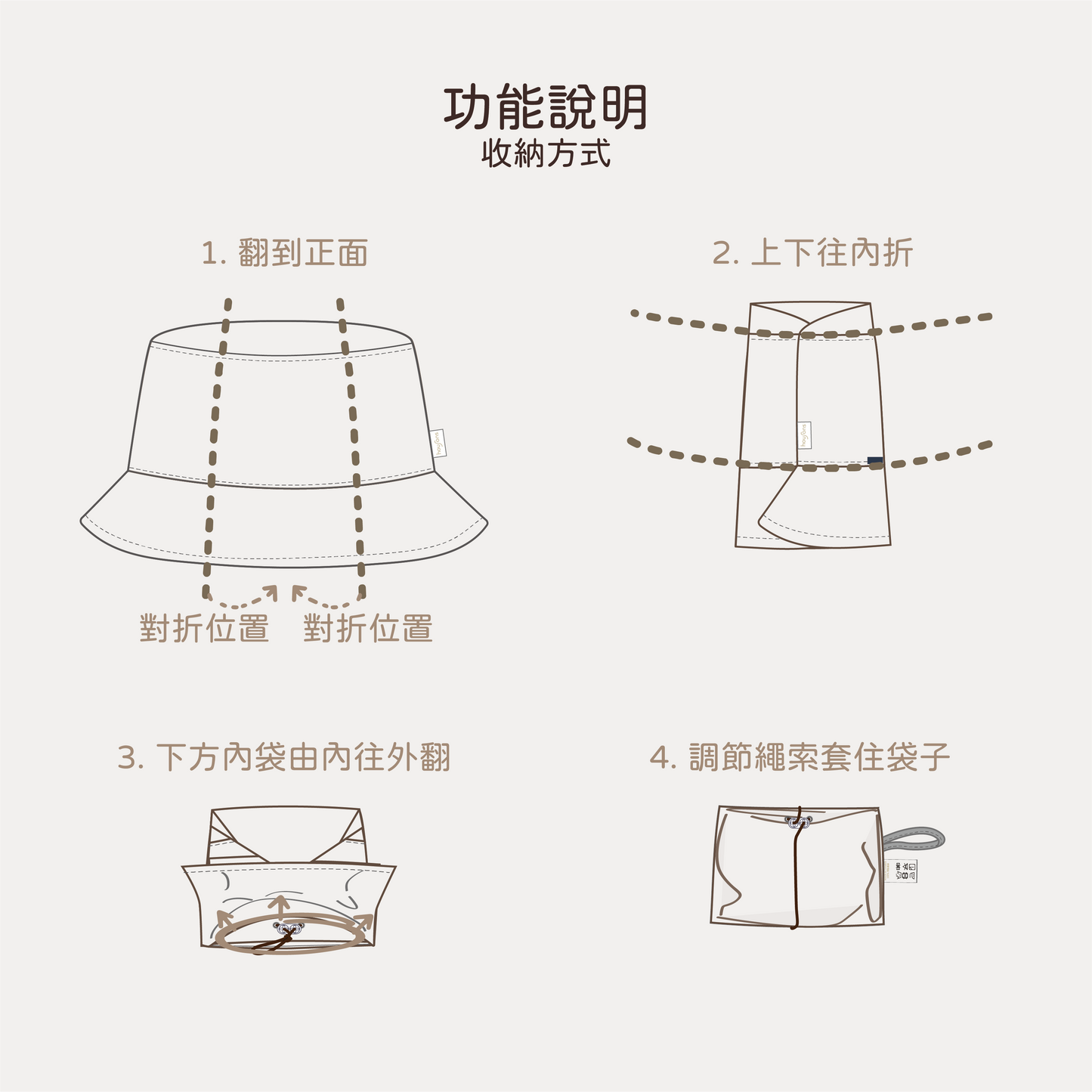 大人+小孩可收納雙面戴漁夫帽-熊豹深藍