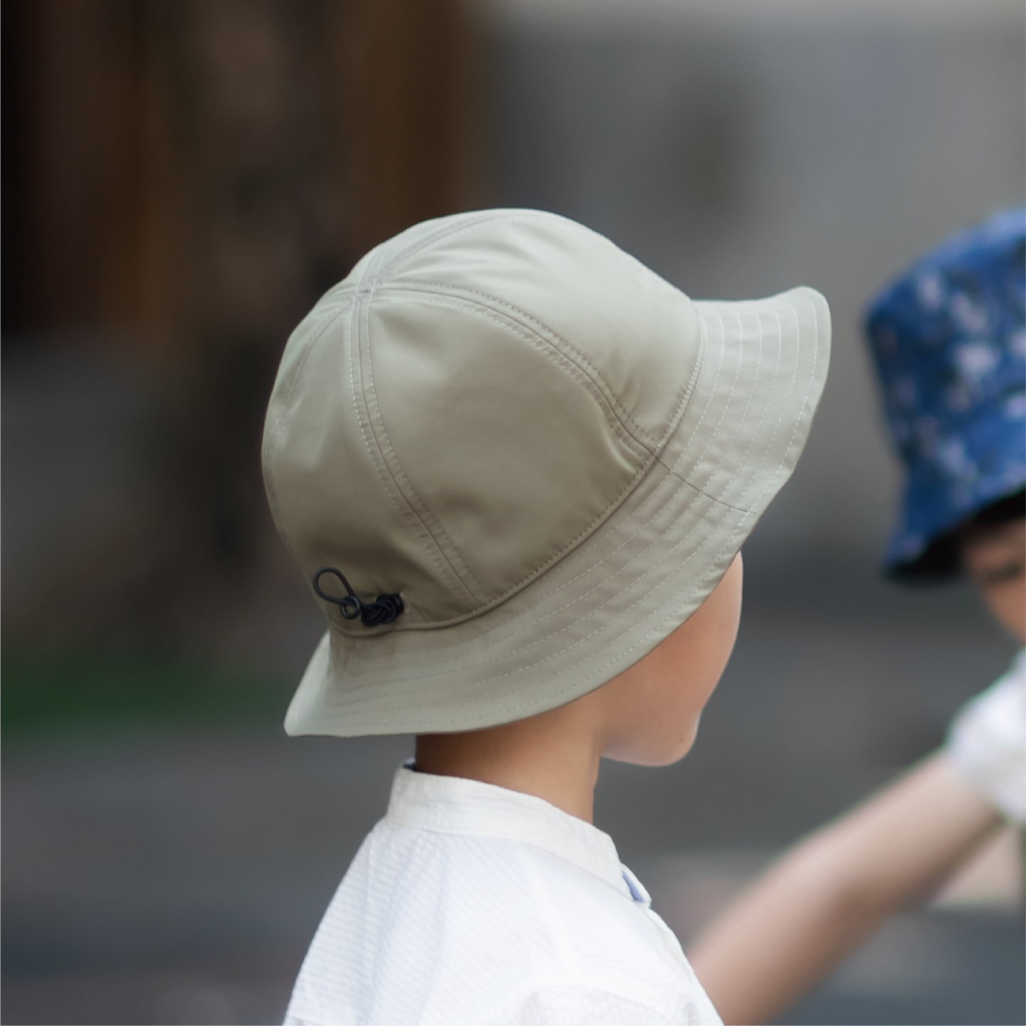 可收納六片式兒童桶帽-草鴞卡其