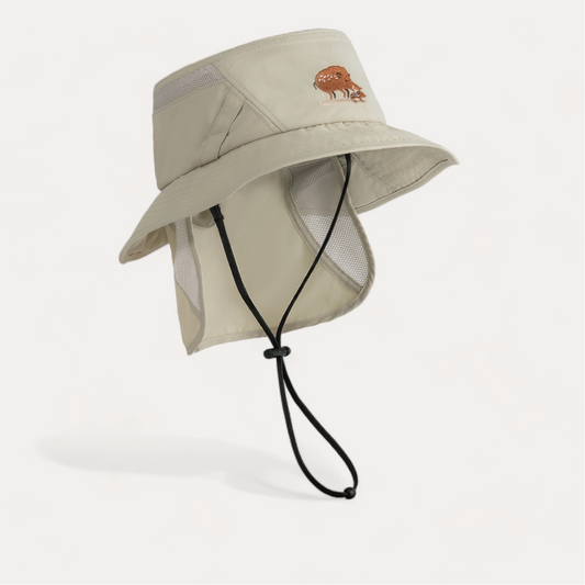 兒童護頸盤帽-野豬奶油白