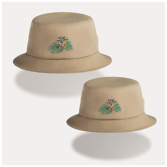 大人+小孩調節漁夫帽-石虎卡其