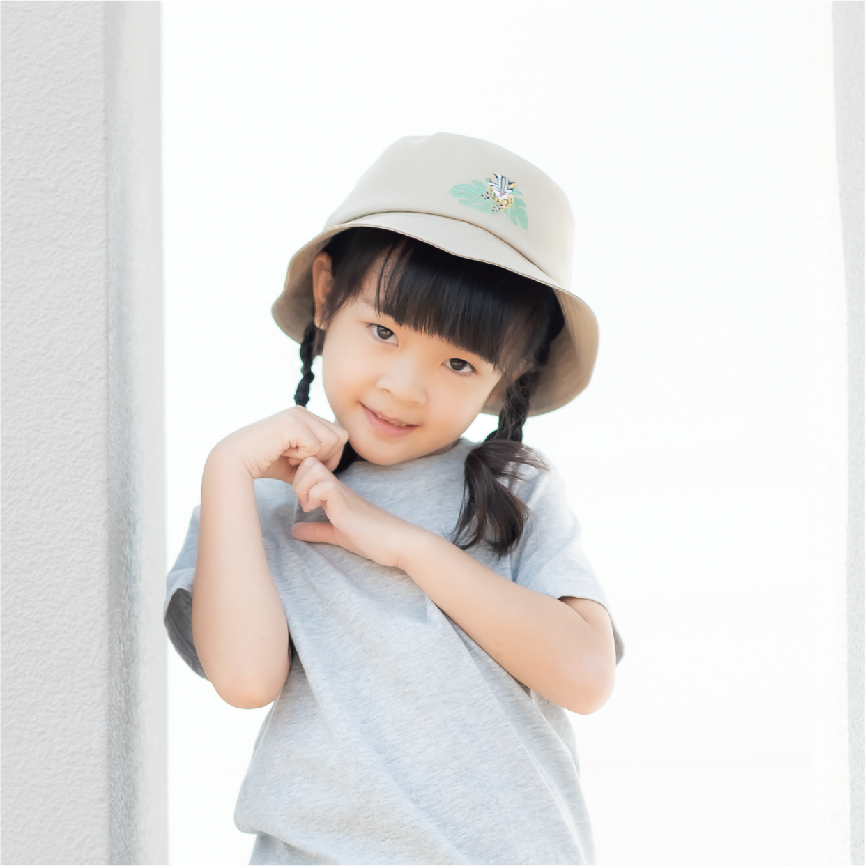 兒童調節漁夫帽-石虎卡其