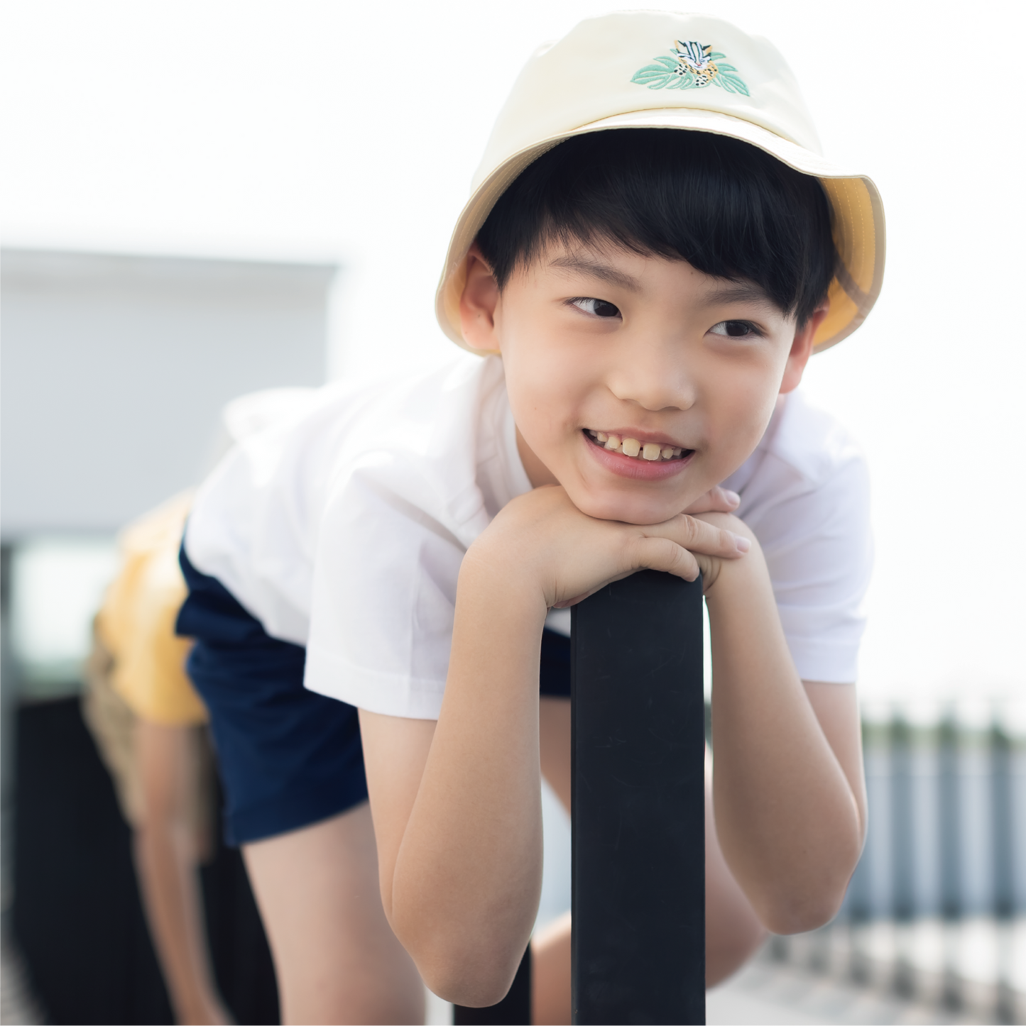 兒童調節漁夫帽-石虎淺黃