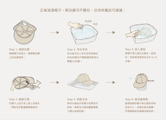 正確清潔帽子，解決髒污不變形，日常保養技巧建議