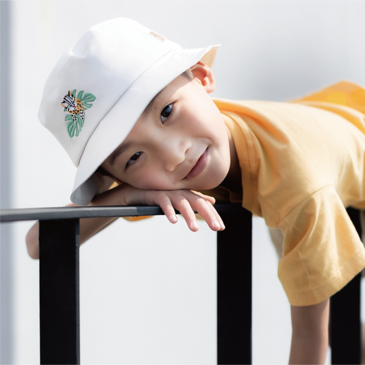 兒童調節漁夫帽-石虎淺灰